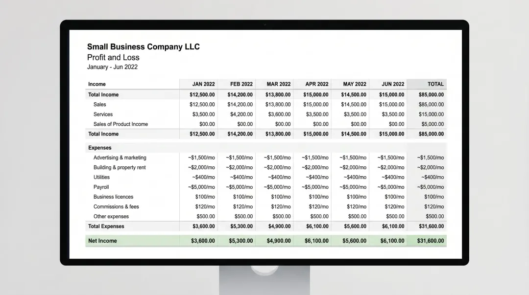 QuickBooks accounting software dashboard displaying small business expense tracking interface