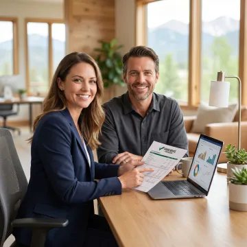 Small business accountant reviewing financial reports