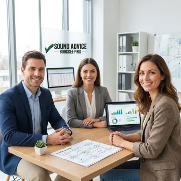 Accounting team guiding a small business through setup