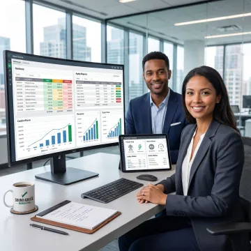 Accounts receivable team reviewing utility billing data