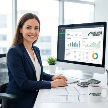 Bookkeeper managing invoices and receivables