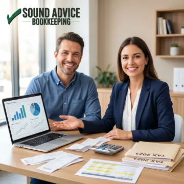 Small business bookkeeping and tax planning workspace