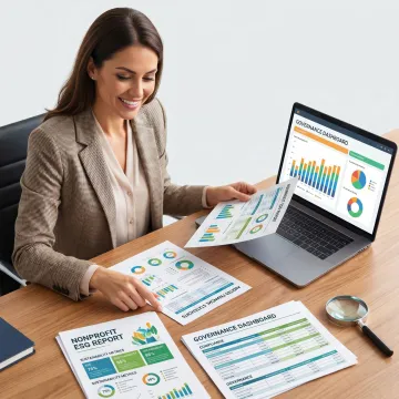 Accountant preparing ESG reports for a nonprofit board