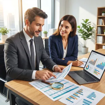 Business tax preparation meeting with financial documents