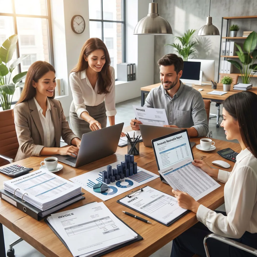 Financial team managing receivables workflow