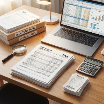 Business tax documents and financial reports