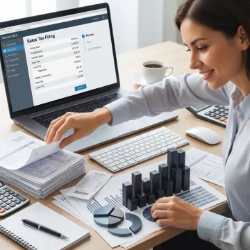 Sales tax filing workflow and bookkeeping review