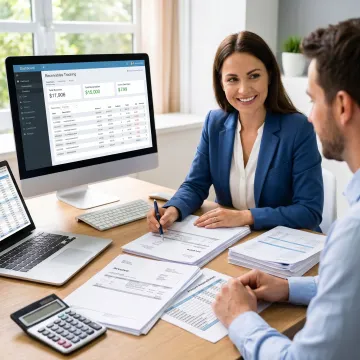 Bookkeeping workflow with invoices and financial review