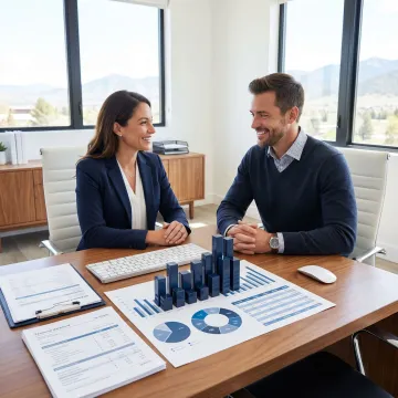 Bookkeeper reviewing financial records for a Colorado Springs business
