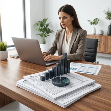 Accountant reviewing S Corp tax documents