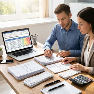 Nonprofit accounts receivable support team reviewing invoices