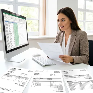 Accounts payable support for electrical contractors