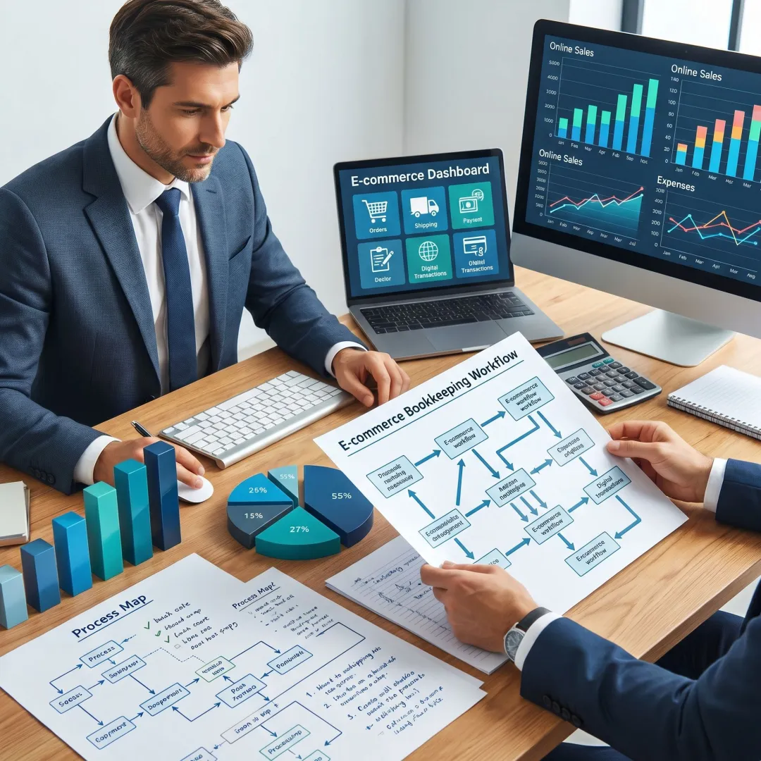E-commerce bookkeeping workflow planning session
