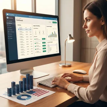 Bookkeeping professional managing accounts payable workflow