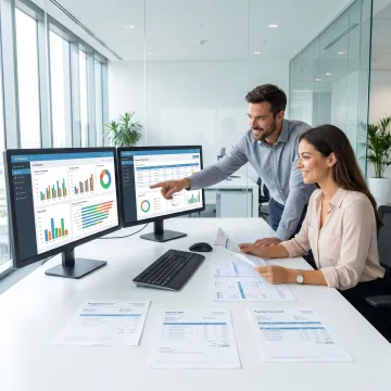 Real estate accounts payable outsourcing team reviewing invoices