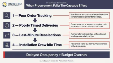 Four common commercial FF&amp;E procurement failure points and cascade consequences