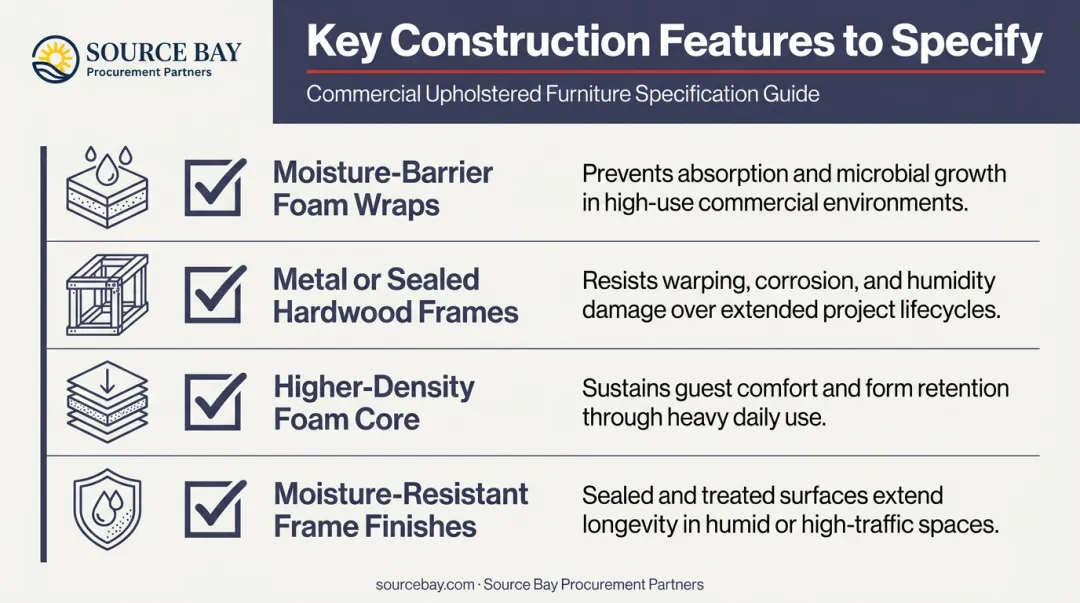 Four commercial furniture construction features checklist for urine resistance specification