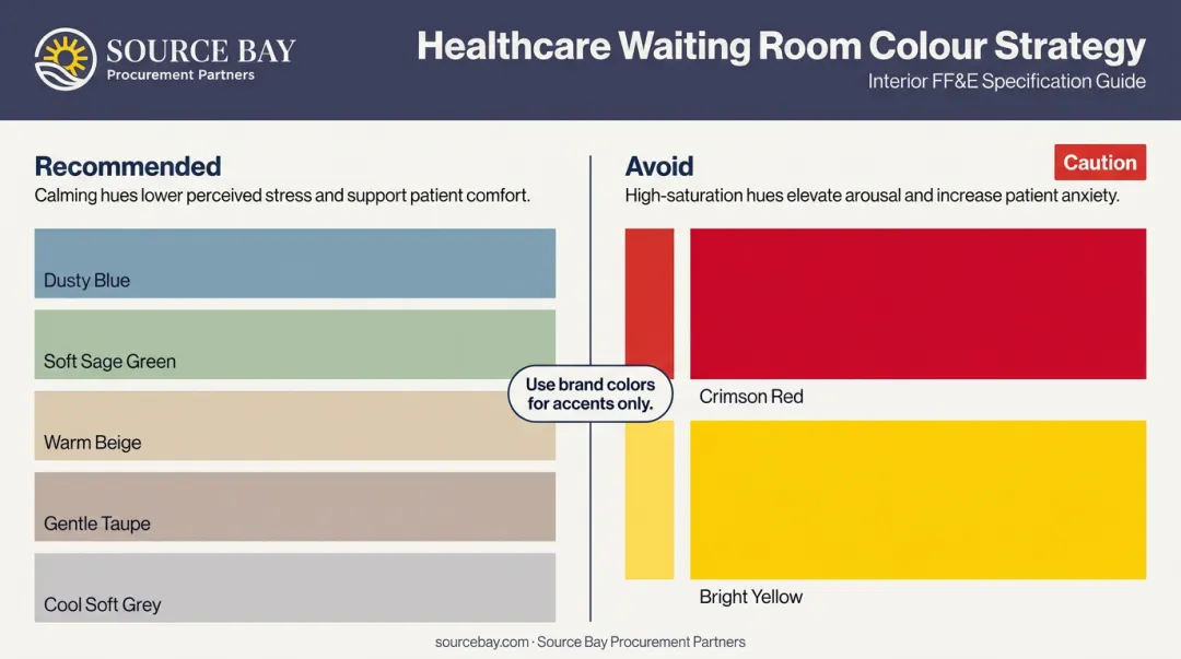 Medical waiting room color palette guide calm versus agitating color choices