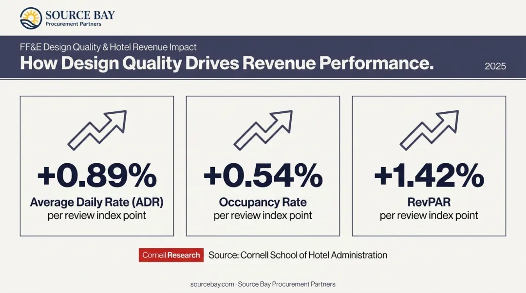 Hotel design quality impact on ADR occupancy and RevPAR performance metrics comparison