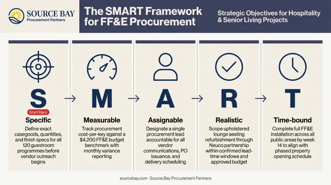 SMART procurement objectives framework applied to FF&E project planning