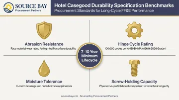 Hotel casegood durability standards checklist with lifecycle performance benchmarks