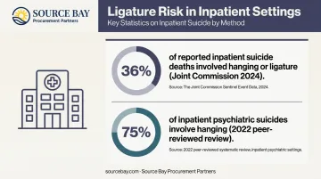 Behavioral health suicide statistics showing hanging as leading ligature method