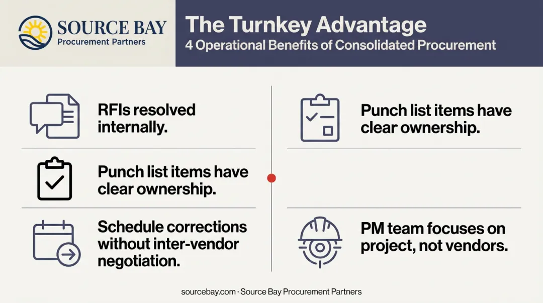 Four operational benefits of single-partner turnkey FF&E procurement model