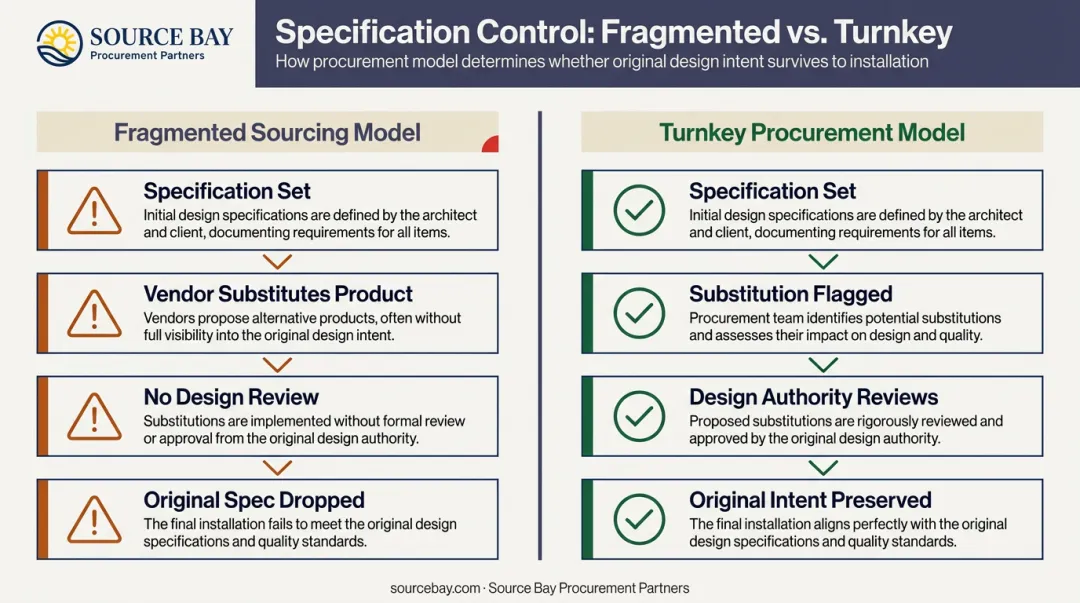 Turnkey versus fragmented sourcing design integrity and value substitution comparison