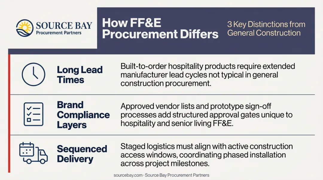 Three key differences between FF&E and construction procurement in hotel renovations