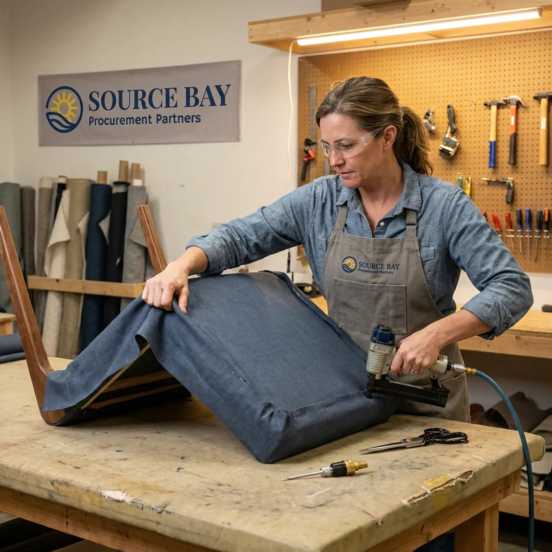 Commercial chair being reupholstered