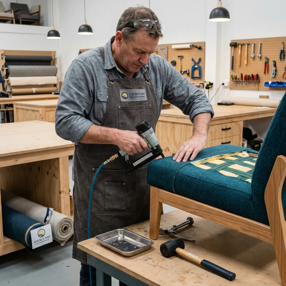 Commercial furniture upholstery process