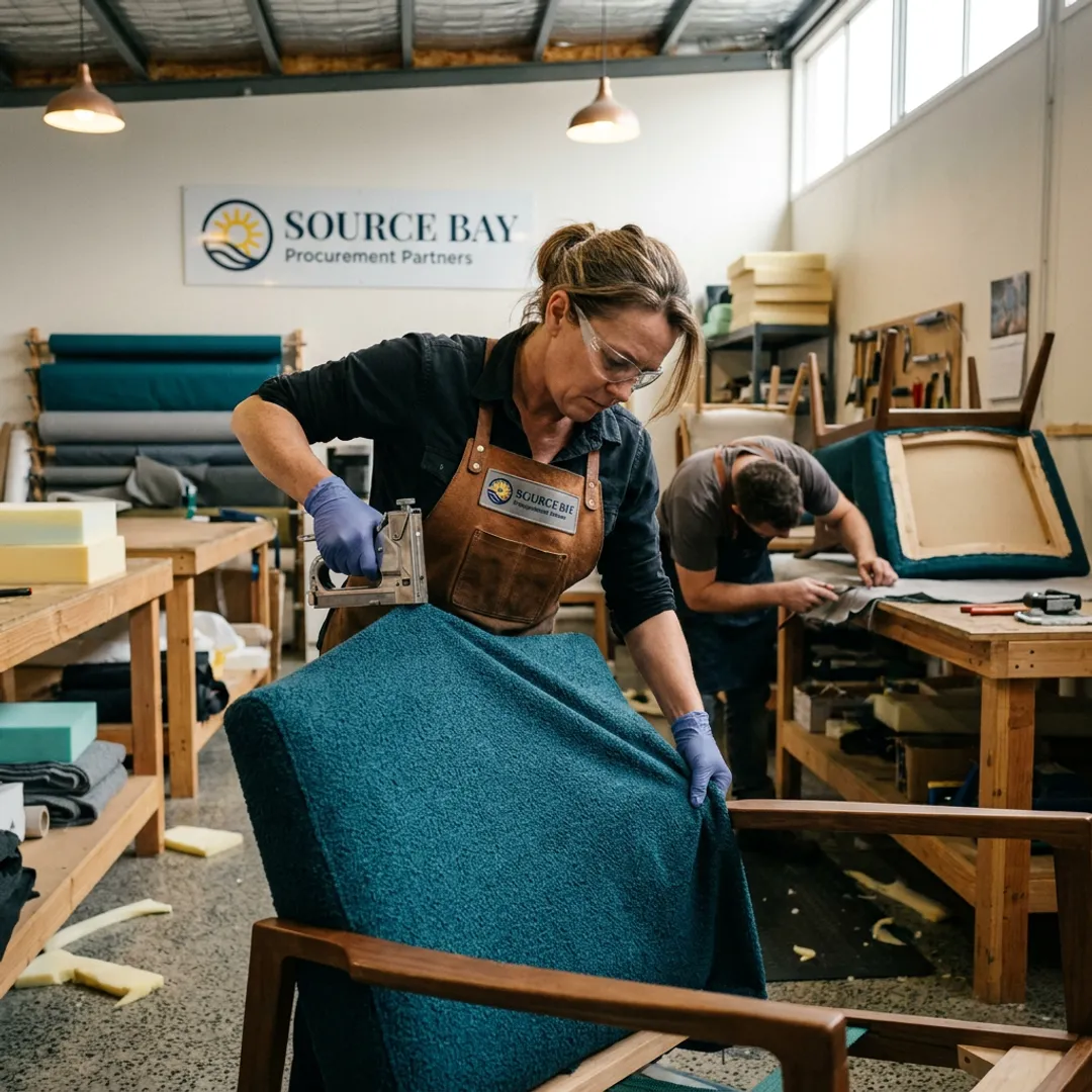 Custom upholstery work on commercial seating