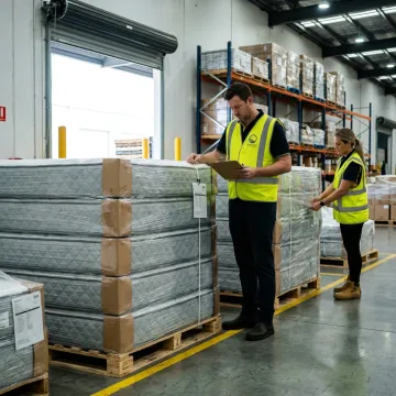 Commercial mattresses staged for a hospitality project