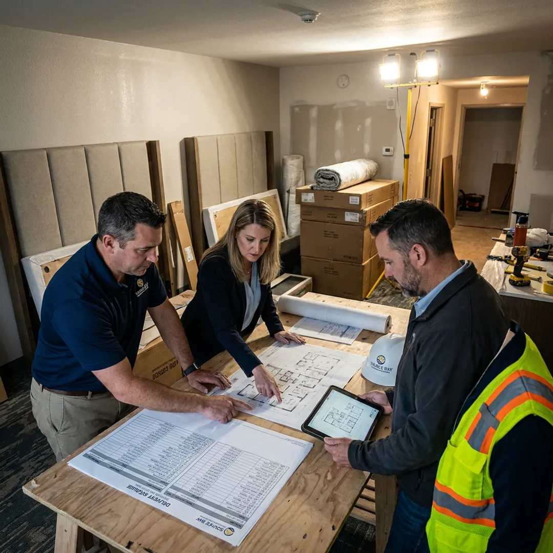 FF&E team coordinating furniture installation