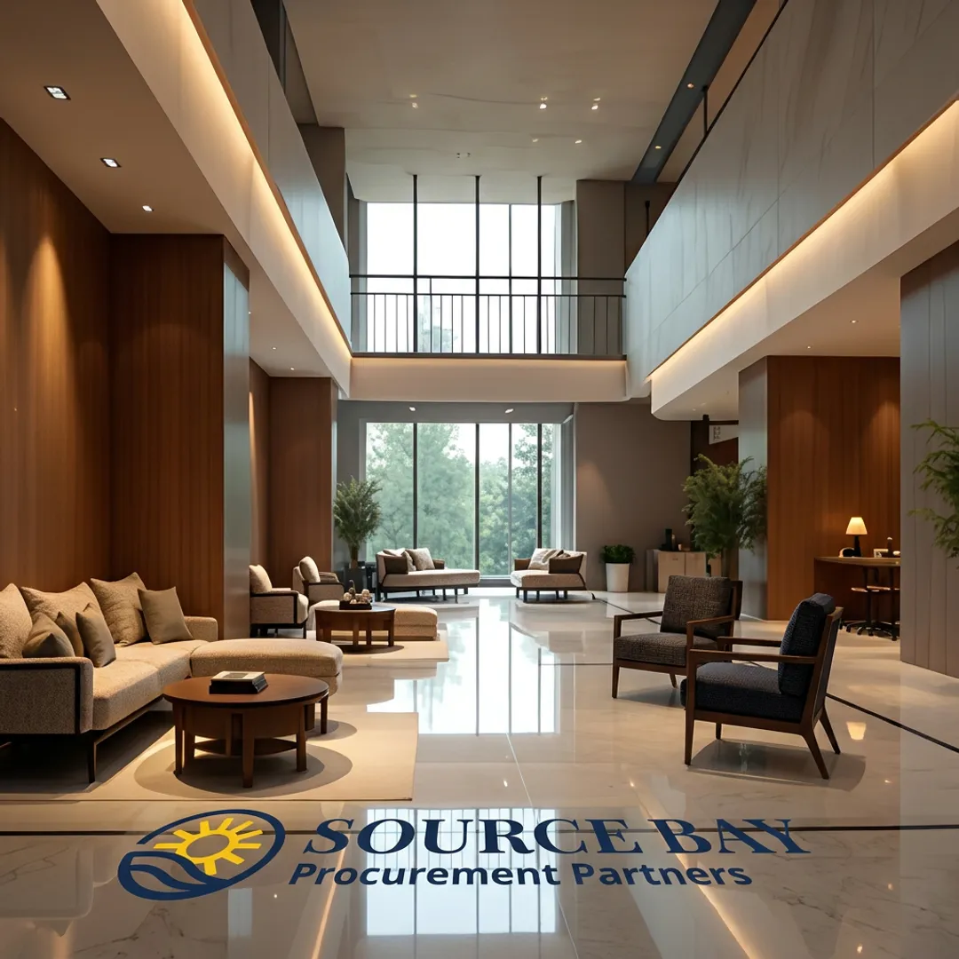 Custom upholstered commercial seating in a hospitality lounge
