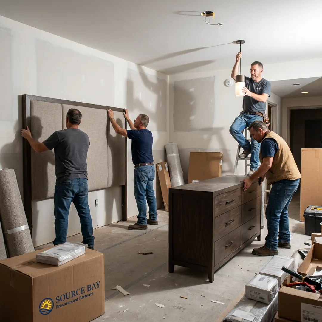 Hotel furniture installation process