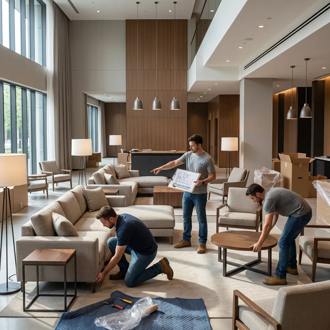 custom commercial furniture installation