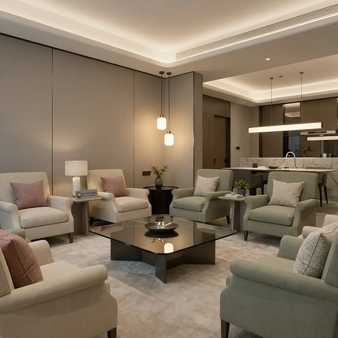 Assisted living lounge with refined furniture