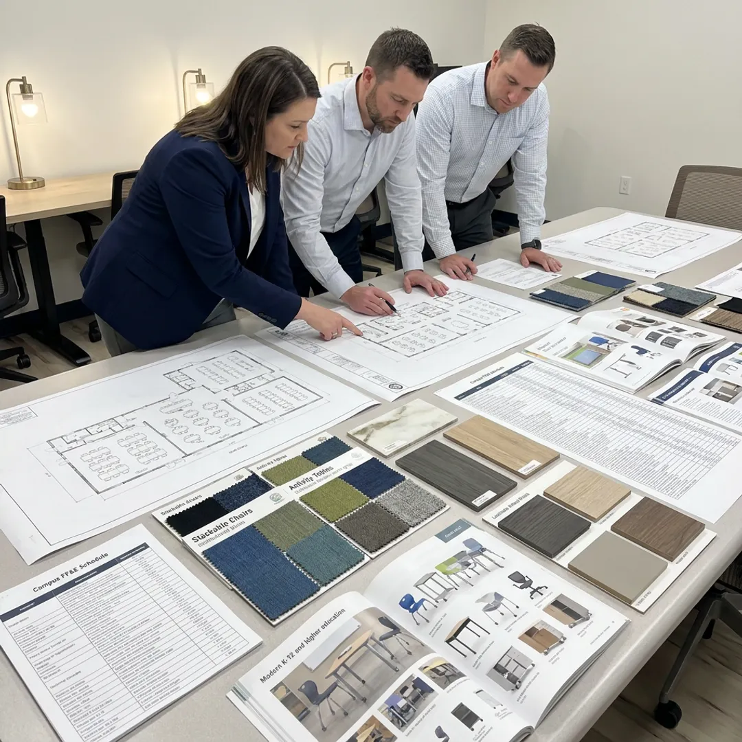 School furniture procurement planning meeting