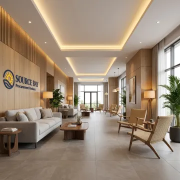 Modern apartment amenity lounge with commercial furnishings