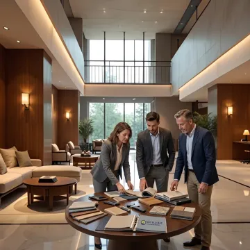 Refined hotel lobby furnished with hospitality-grade FF&E