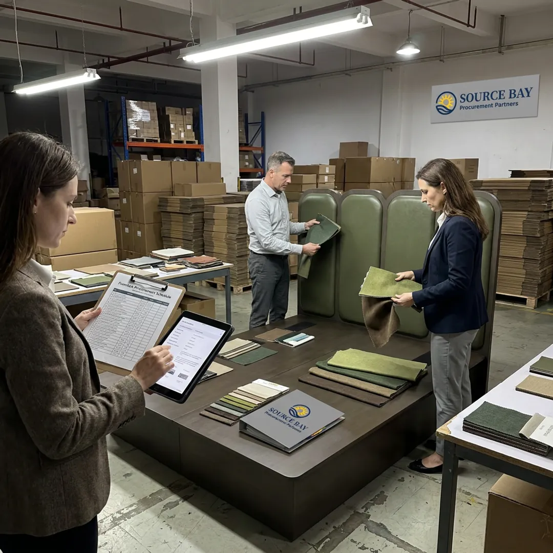 FF&E team coordinating commercial furniture delivery