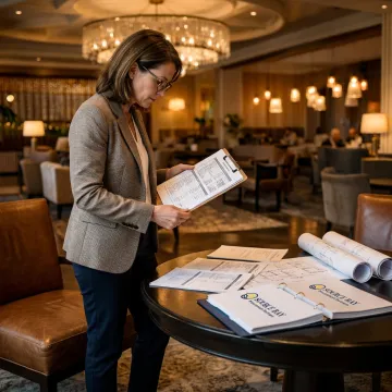 FF&E manager coordinating commercial furniture delivery