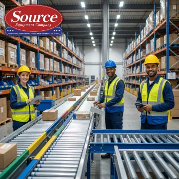 Industrial conveyor system integration in a warehouse facility