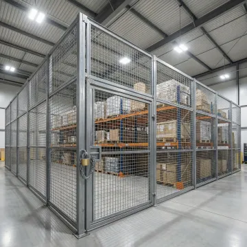Industrial security cage enclosure installed in a New York warehouse facility