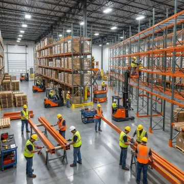 Professional pallet rack installation in a New York warehouse facility