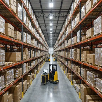 Industrial pallet rack systems installed in a large New Jersey warehouse