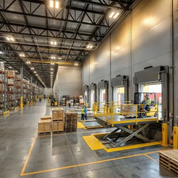 Hydraulic dock lift installed at a Pennsylvania industrial facility