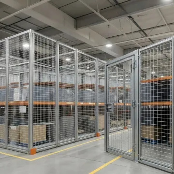Professional wire partition and security cage installation in a warehouse facility