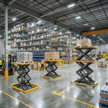 Ergonomic material handling equipment in a warehouse facility